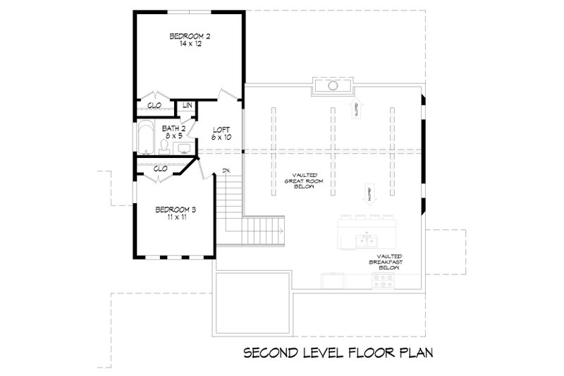 House Blueprint - Floor Plan - Upper Floor for Farmhouse House Plan #932-1415 - 3 bed, 2.5 bath