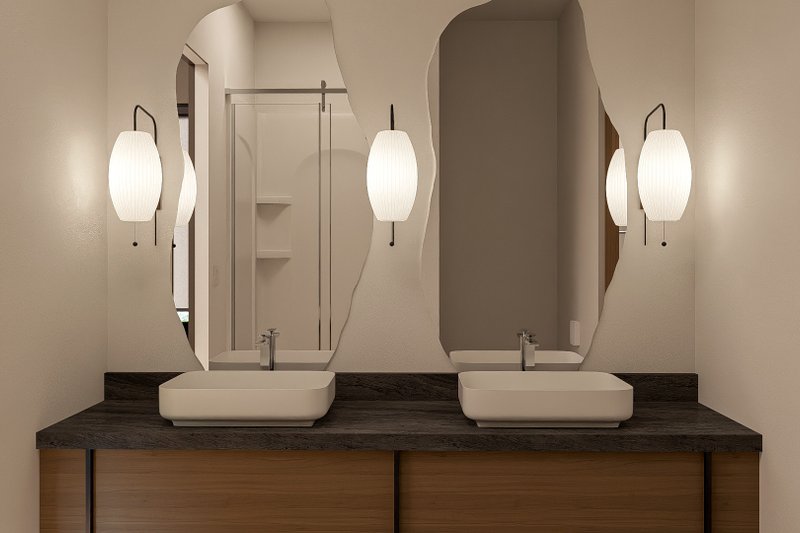 Architectural House Design - Interior - Master Bathroom for Barndominium House Plan #455-406 - 3 bed, 2 bath