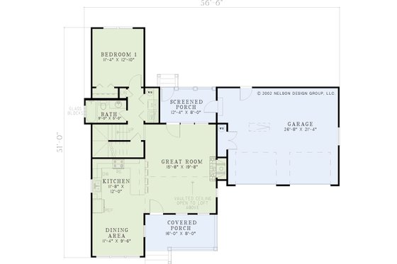 Floor Plan - Main Floor for Country House Plan #17-522 - 2 bed, 2 bath