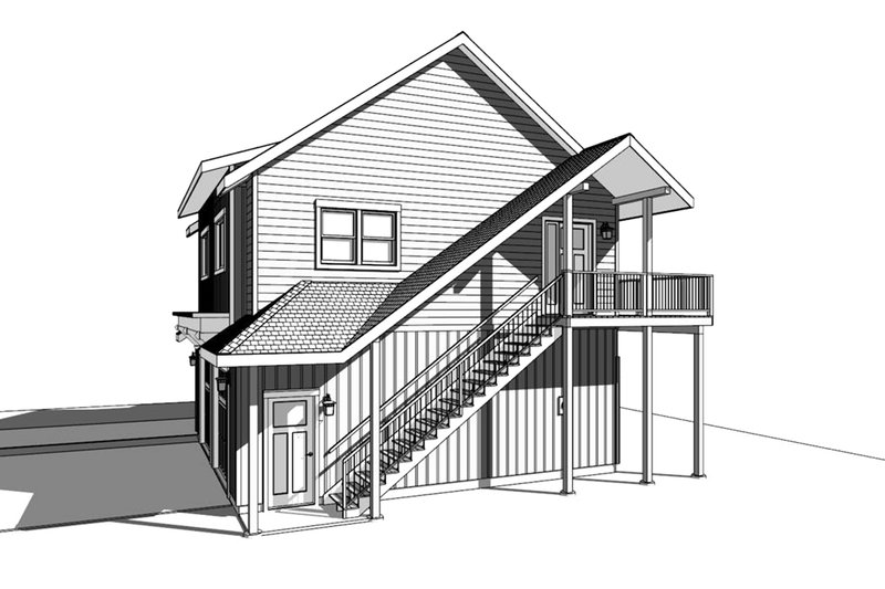 Architectural House Design - Exterior - Other Elevation 1 for Farmhouse House Plan #1099-10 - 1 bed, 1 bath