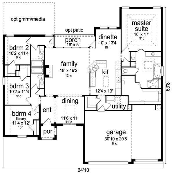 Architectural House Design - Traditional Floor Plan - Main Floor Plan #84-590