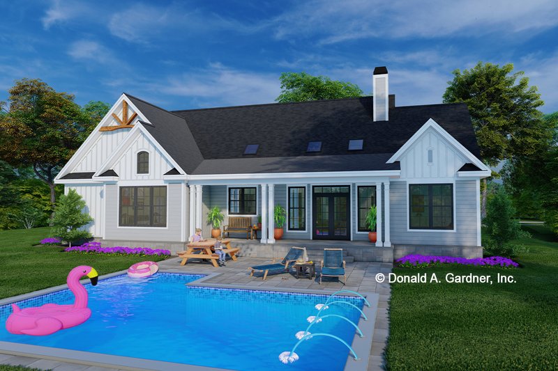 Dream House Plan - Exterior - Rear Elevation for Ranch House Plan #929-1149 - 3 bed, 2 bath