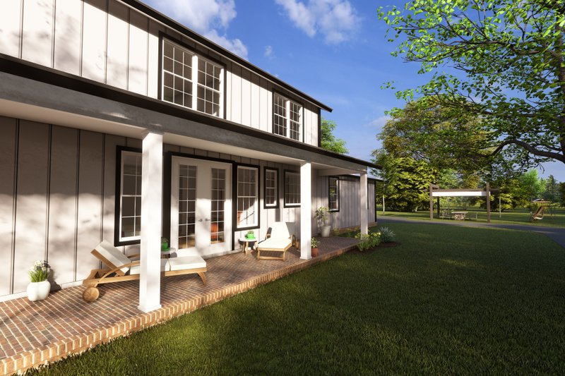 House Design - Exterior - Covered Porch 1 for Farmhouse House Plan #513-2218 - 4 bed, 3.5 bath
