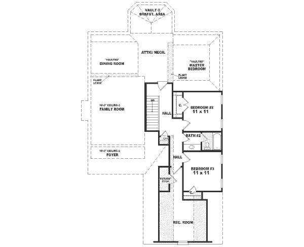 Southern Floor Plan - Upper Floor Plan #81-245
