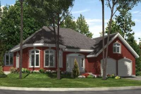 Exterior - Front Elevation for European House Plan #138-126 - 2 bed, 1 bath