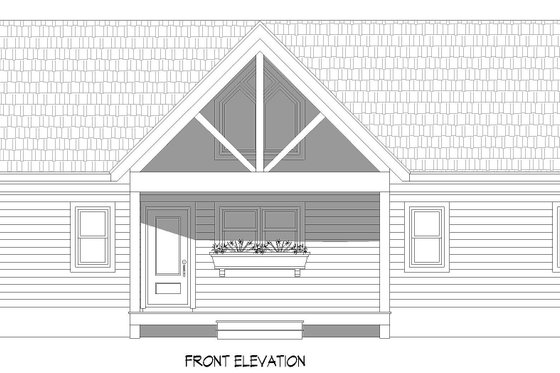 Exterior - Front Elevation 3 for Country House Plan #932-254 - 2 bed, 2 bath