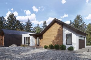 Exterior - Front Elevation 3 for European House Plan #1066-299 - 2 bed, 2 bath