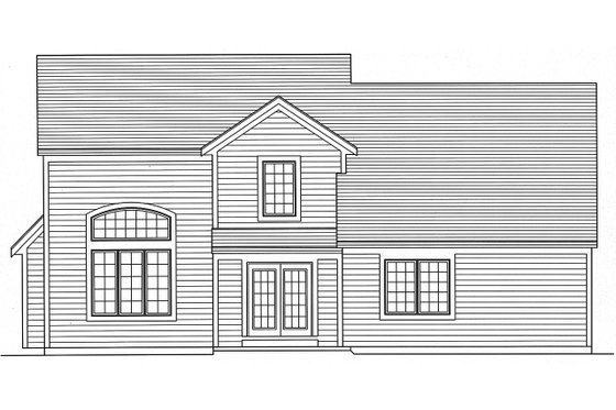 Exterior - Rear Elevation for Colonial House Plan #46-798 - 3 bed, 2.5 bath