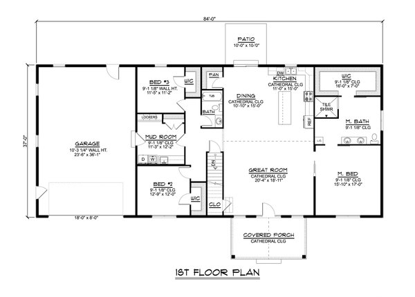 Barndominium Floor Plan - Main Floor Plan #1064-225