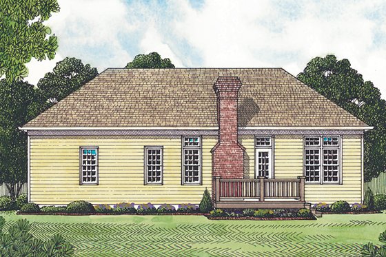 Exterior - Rear Elevation for Traditional House Plan #453-63 - 3 bed, 2 bath