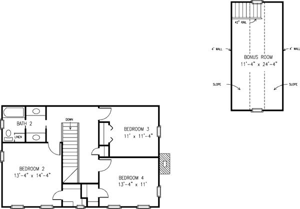 House Plan Design - Country Floor Plan - Upper Floor Plan #410-203