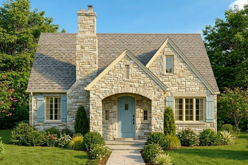 House Blueprint - Exterior - Front Elevation 2 for Bungalow House Plan #923-481 - 2 bed, 2.5 bath