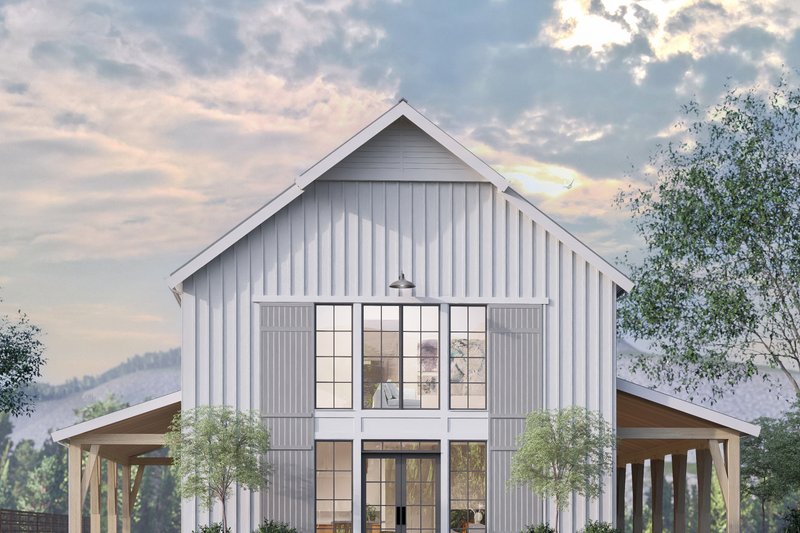 House Blueprint - Exterior - Rear Elevation 1 for Barndominium House Plan #1114-63 - 4 bed, 3.5 bath
