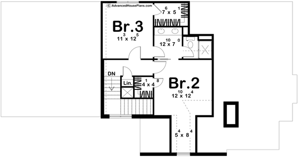 Home Plan - Tudor Floor Plan - Upper Floor Plan #455-743