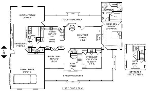 Home Plan - Country Floor Plan - Main Floor Plan #11-233