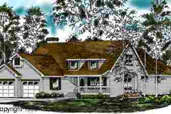 Exterior - Front Elevation for Country House Plan #40-109 - 3 bed, 3.5 bath
