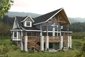 Exterior - Front Elevation for Craftsman House Plan #117-1015 - 3 bed, 2.5 bath