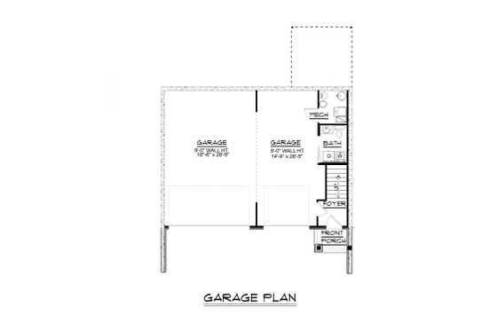 Floor Plan - Main Floor for Cottage House Plan #1064-25 - 2 bed, 1.5 bath