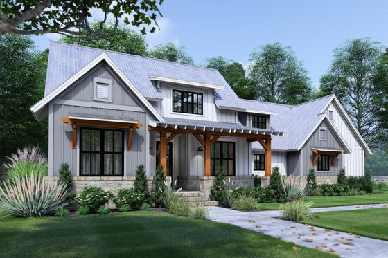 Exterior - Other Elevation 2 for Farmhouse House Plan #120-281 - 3 bed, 2 bath