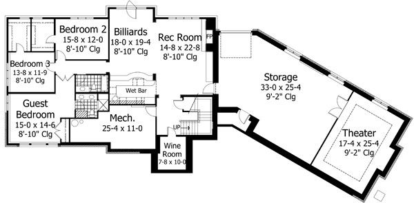 European Floor Plan - Lower Floor Plan #51-547