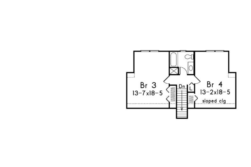 Dream House Plan - Floor Plan - Upper Floor for Country House Plan #57-519 - 4 bed, 2 bath