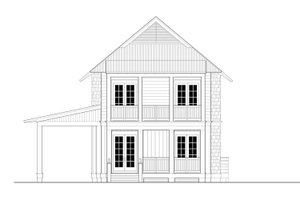 Exterior - Front Elevation 3 for Beach House Plan #443-17 - 4 bed, 4.5 bath
