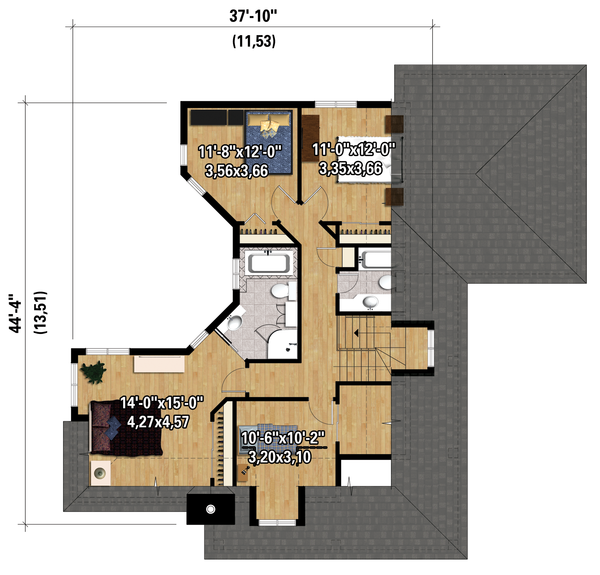 Cottage Floor Plan - Upper Floor Plan #25-4485