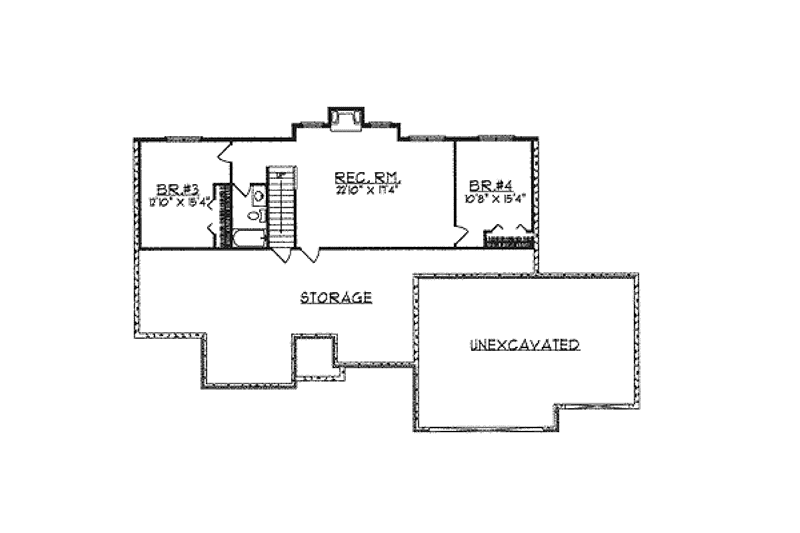 Home Plan - Floor Plan - Upper Floor for Traditional House Plan #70-177 - 2 bed, 2 bath