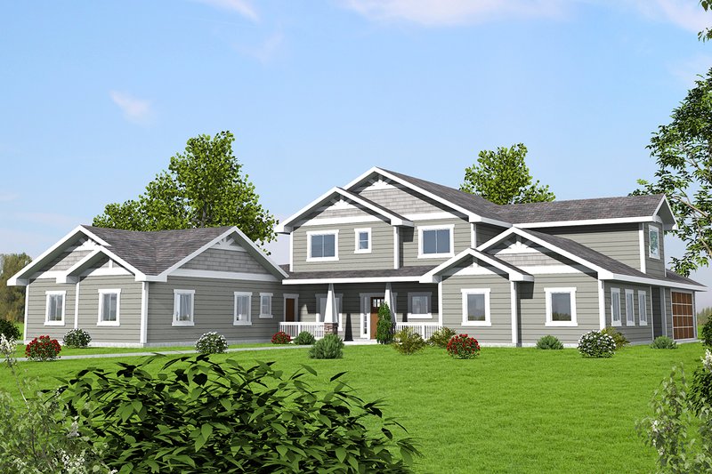 House Blueprint - Craftsman Exterior - Front Elevation Plan #117-879