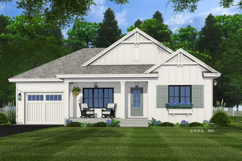 House Design - Exterior - Front Elevation 3 for Farmhouse House Plan #51-1486 - 2 bed, 2 bath