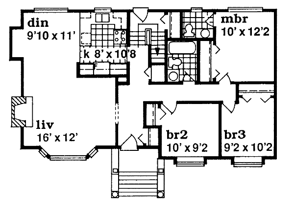 Traditional Floor Plan - Main Floor Plan #47-228