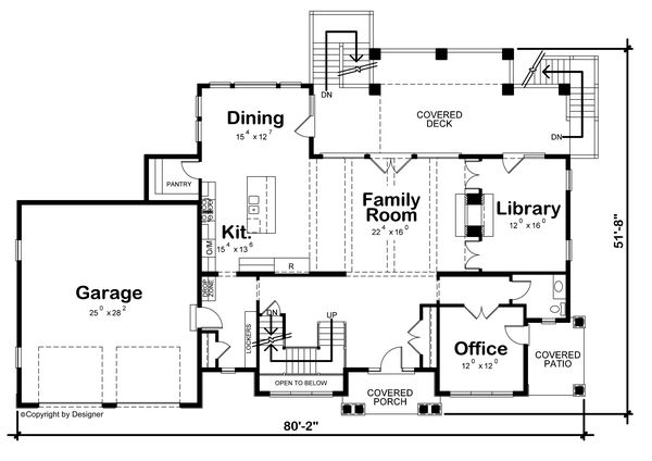 House Plan Design - Colonial Floor Plan - Main Floor Plan #20-2442