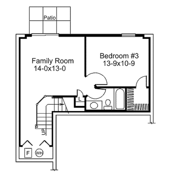 Traditional Floor Plan - Lower Floor Plan #57-401