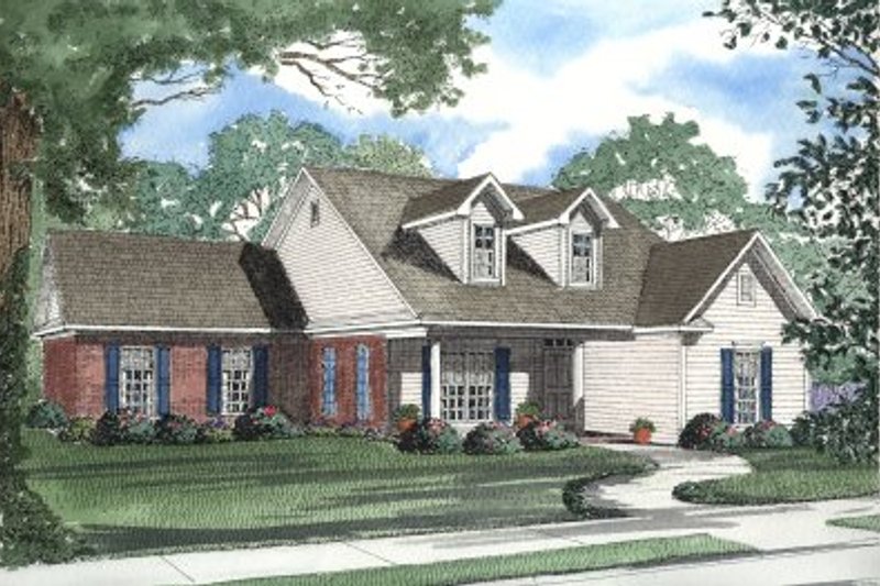 Architectural House Design - Country Exterior - Front Elevation Plan #17-1071