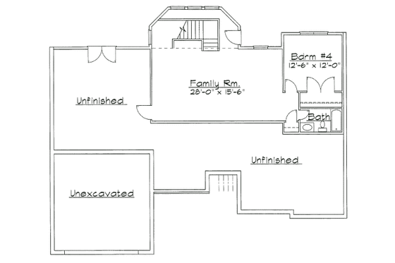 Floor Plan - Lower Floor for Traditional House Plan #31-130 - 4 bed, 3.5 bath