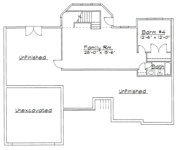 House Plan Design - Traditional Floor Plan - Lower Floor Plan #31-130