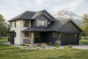 Architectural House Design - Exterior - Front Elevation for Prairie House Plan #1100-102 - 3 bed, 2.5 bath