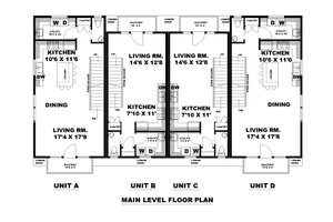 Floor Plan - Main Floor for Craftsman House Plan #117-1056 - 10 bed, 12 bath