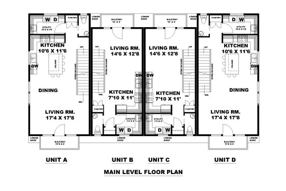Floor Plan - Main Floor for Craftsman House Plan #117-1056 - 10 bed, 12 bath