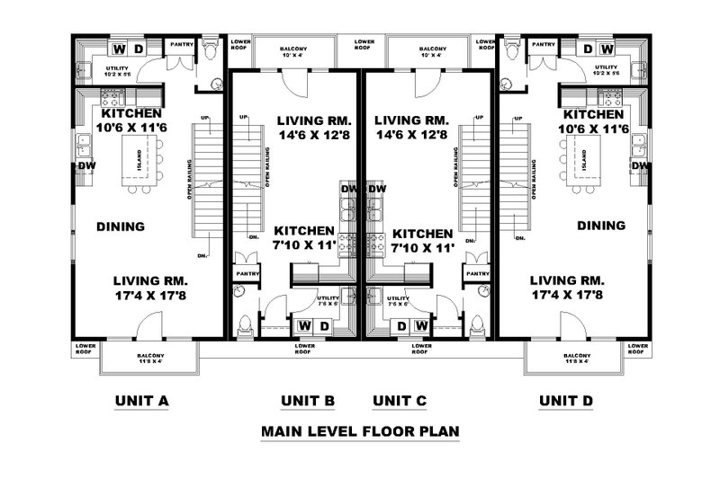 Dream House Plan - Floor Plan - Main Floor for Craftsman House Plan #117-1056 - 10 bed, 12 bath
