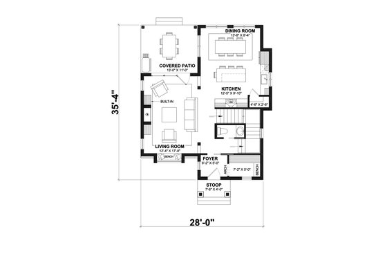 Floor Plan - Main Floor for Classical House Plan #23-2813 - 4 bed, 3.5 bath