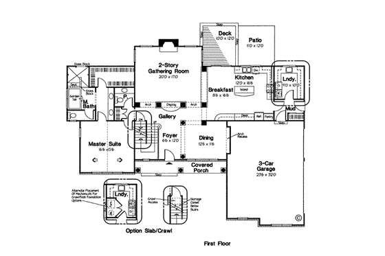 Floor Plan - Main Floor for European House Plan #312-581 - 4 bed, 3.5 bath