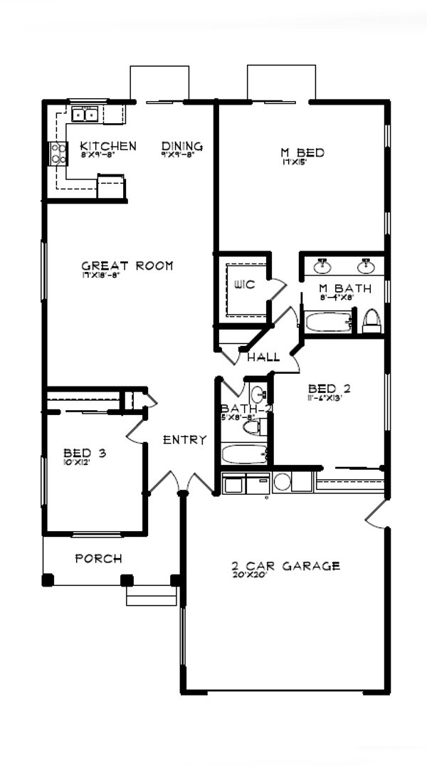 Craftsman Floor Plan - Main Floor Plan #515-48