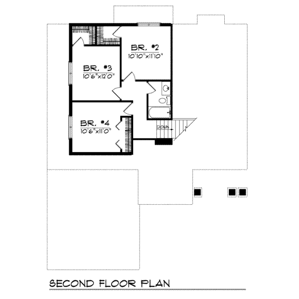 Home Plan - Traditional Floor Plan - Upper Floor Plan #70-314