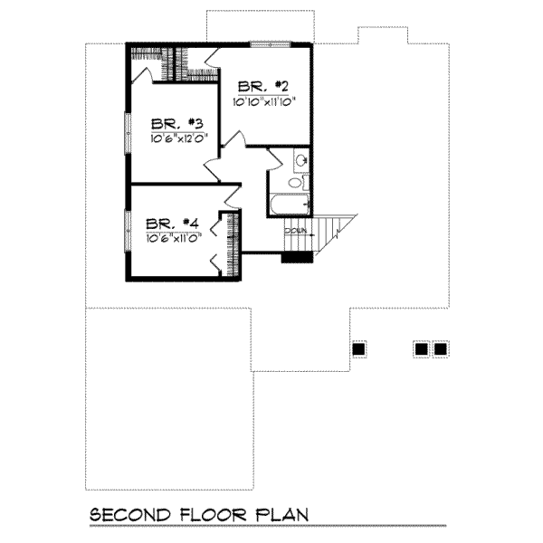 Traditional Floor Plan - Upper Floor Plan #70-314