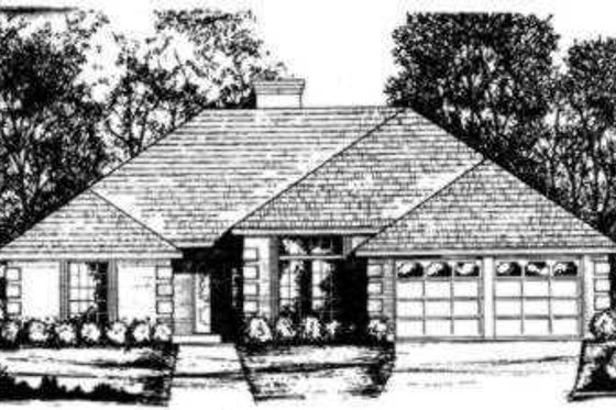 Exterior - Front Elevation for Traditional House Plan #40-318 - 4 bed, 2 bath