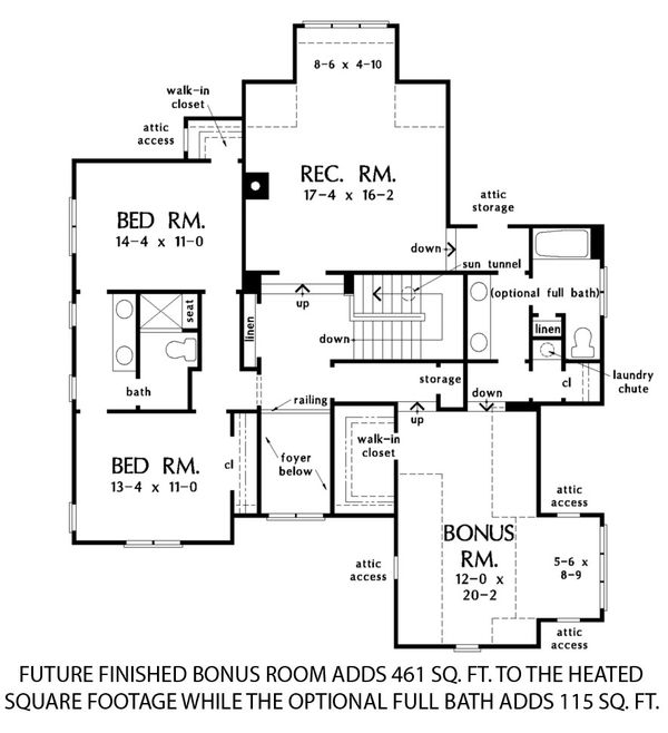 Farmhouse Floor Plan - Upper Floor Plan #929-1064