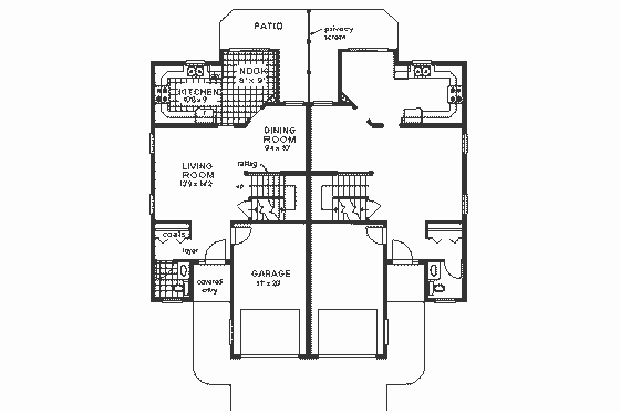 Floor Plan - Main Floor for Traditional House Plan #18-249 - 3 bed, 2.5 bath