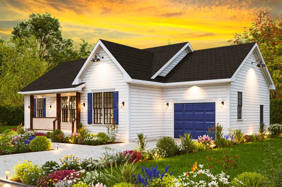 Exterior - Front Elevation 3 for Traditional House Plan #54-620 - 3 bed, 2 bath
