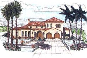 Mediterranean Exterior - Front Elevation Plan #76-112
